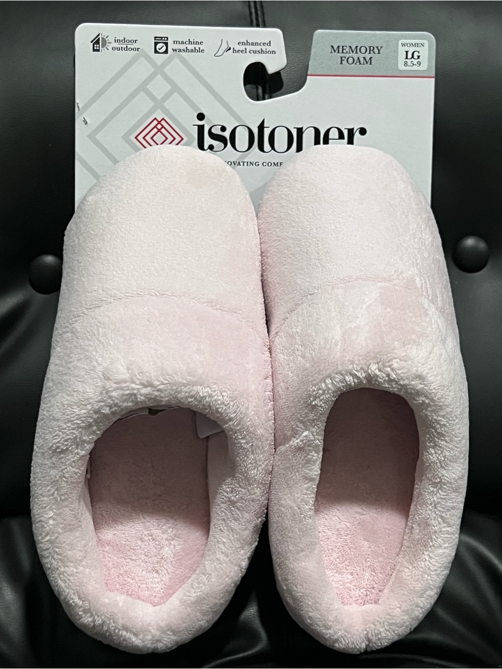 isotoner Women's Plush Memory Foam Slip-On Slippers